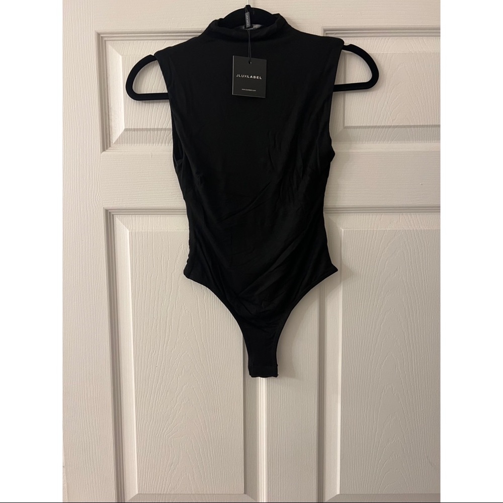 JLUXBASIX Black Ciela High Neck Bodysuit
